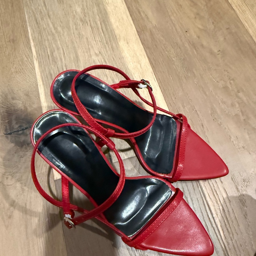 Elegant Red Strappy Women's Heels